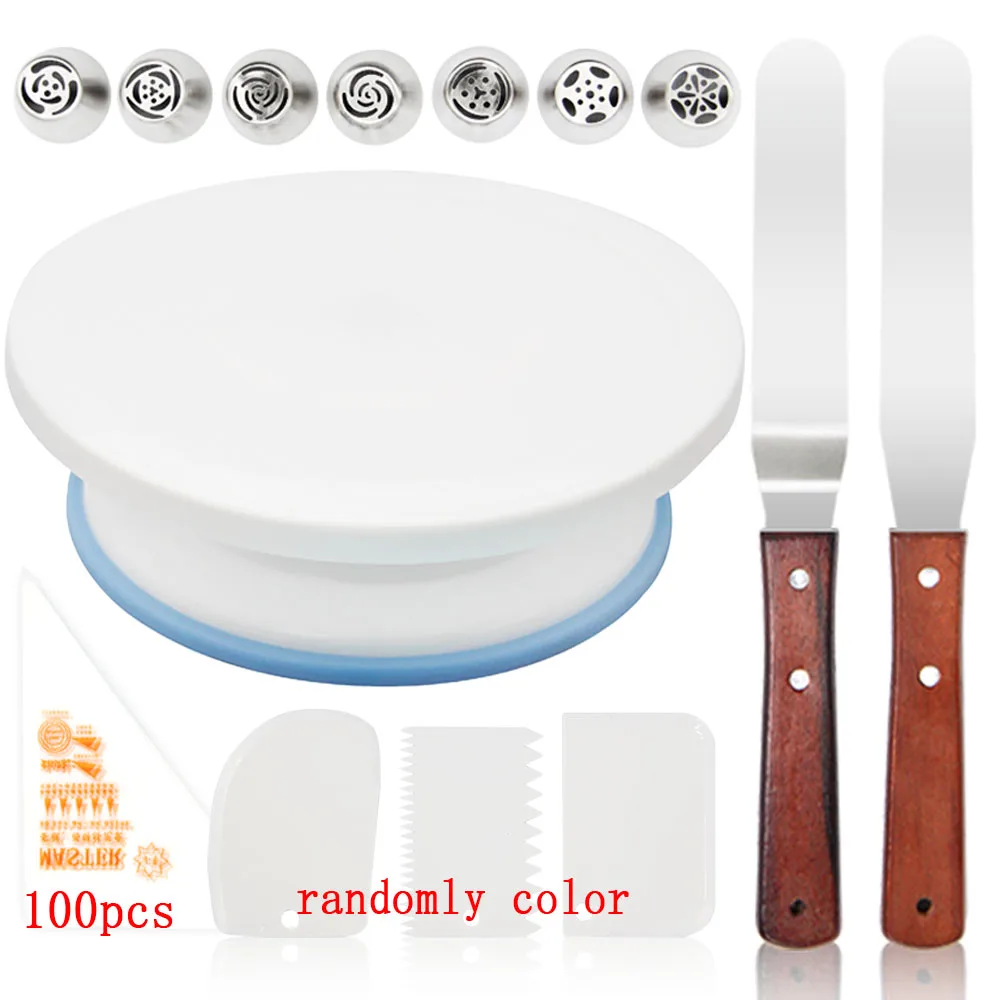 Поворотный стол для торта подставка основа пластиковый нож теста декоративный