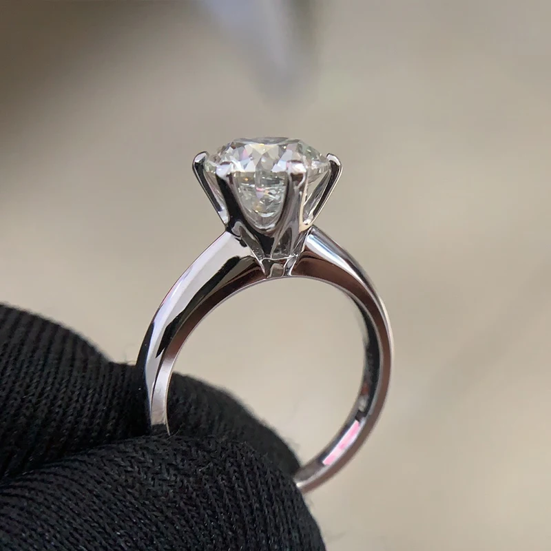 YANHUI 18K Золотое кольцо с 18krgp штамп Косынка 2.0ct Цирконий бриллиант обручальное