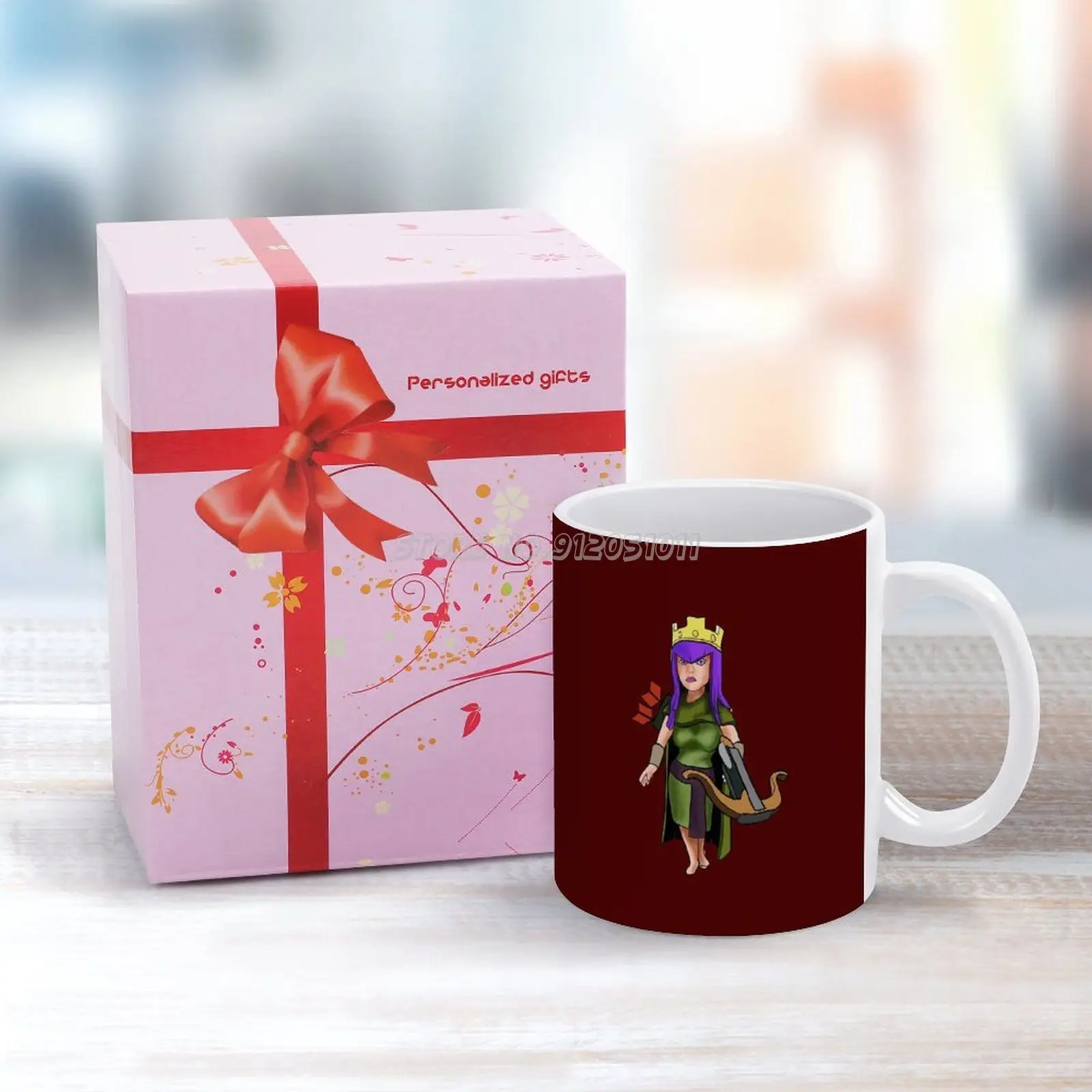 Queen Coc Games White Mug 11oz Funny Ceramic Coffee Tea Milk Cups Royale Clan Monster Fighter King And Townhall | Дом и сад