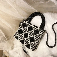 diamond bag hand woven beaded pearl bag crystal bag one shoulder hand held stiletto crossbody bags for women luxury designer