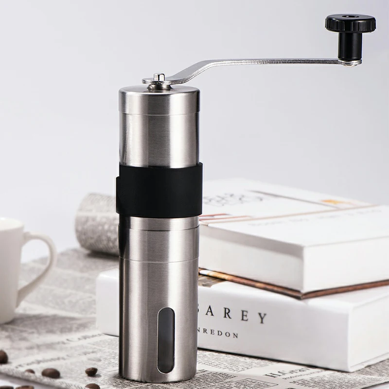 

48MM Mini Coffee Grinder Stainless Steel Silver Hand Manual Handmade Coffee Bean Burr Grinders Mill Kitchen Tool Grinders