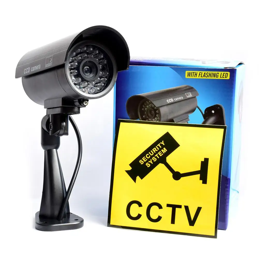 

Fake Dummy Camera Bullet Waterproof Outdoor Indoor Security CCTV Surveillance Camera Flashing Red LED Electronic Surveillance