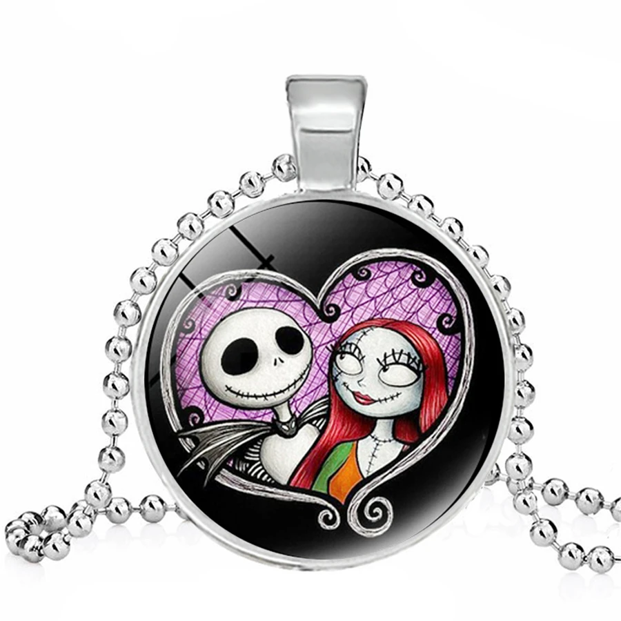 Кошмар перед Рождеством ожерелье Джек Скеллингтон и Салли мультфильм кулон