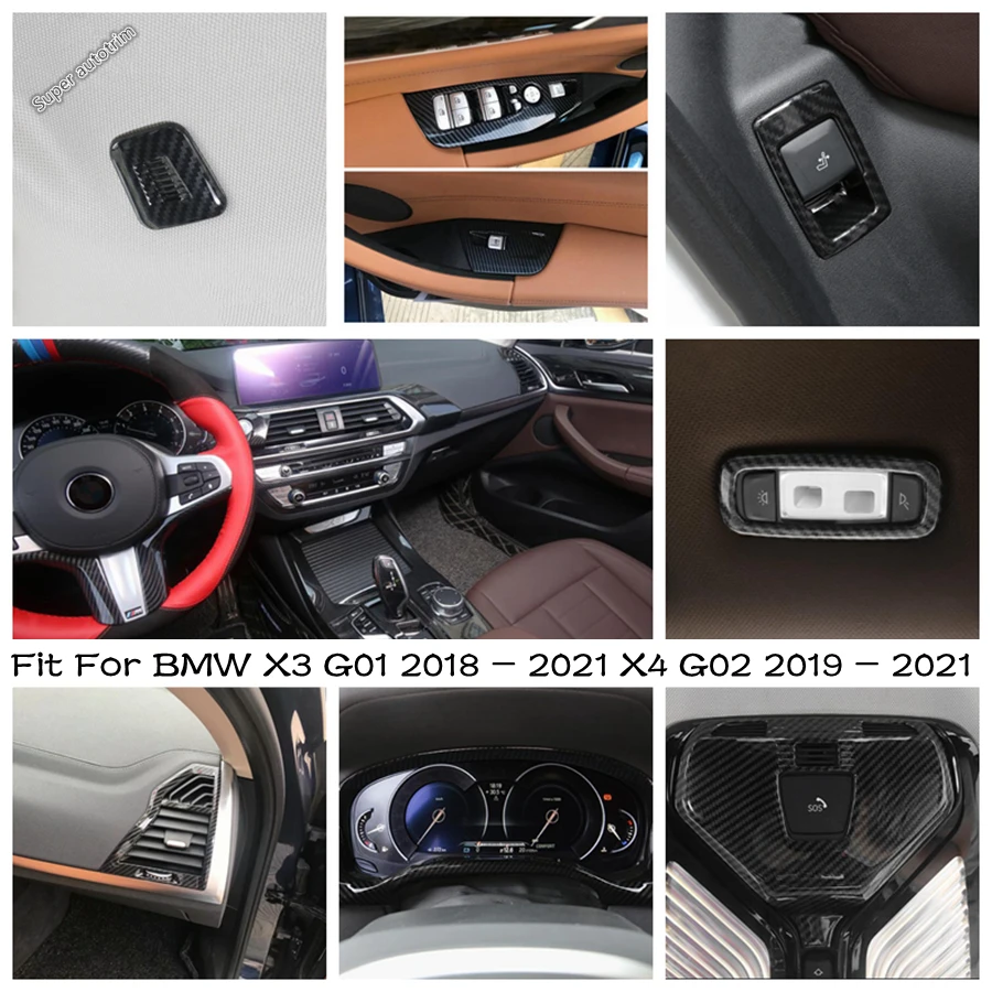 

Carbon Fiber Interior For BMW X3 G01 2018 - 2021 X4 G02 2019 - 2021 Steering Wheel / Gear Position Panel / Navigation Cover Trim