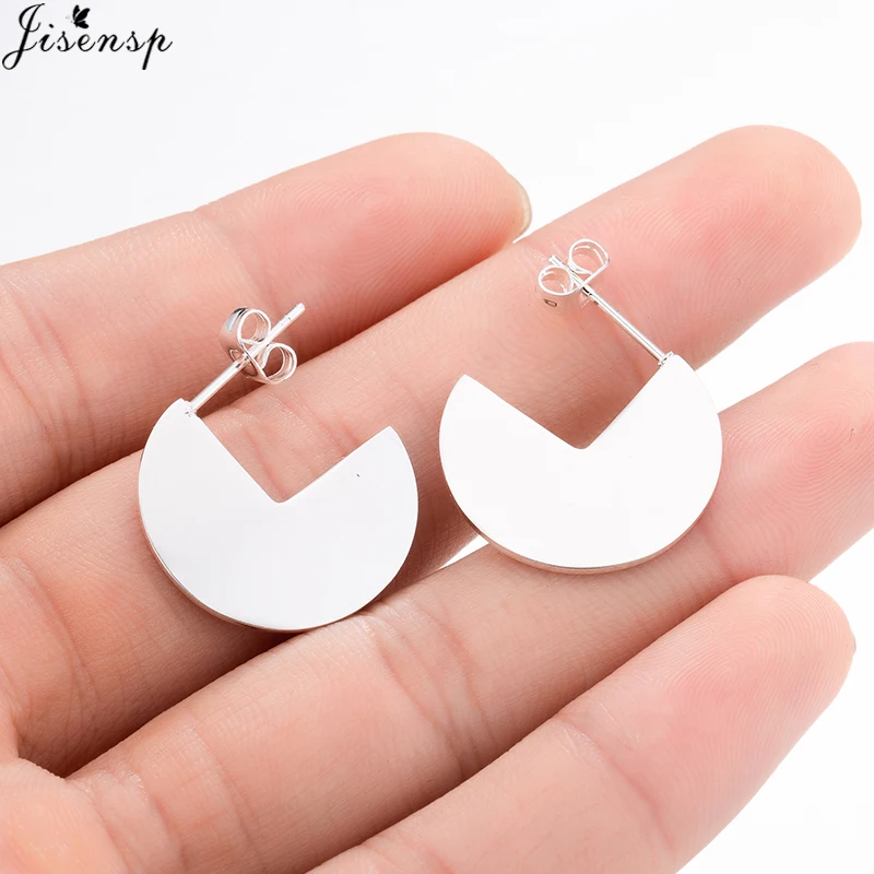 Модные простые серьги Jisensp круглые гвоздики в стиле ретро для женщин и девушек