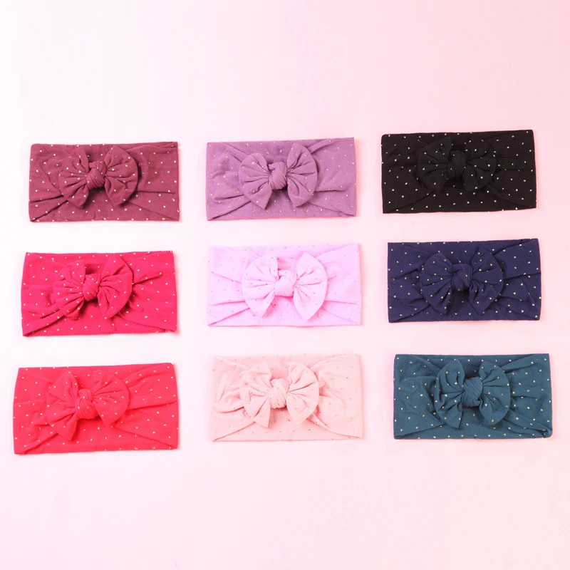 Diadema para beb&eacute; reci&eacute;n nacido, accesorios para el cabello, turbante de 18 colores, 1 unidad-5