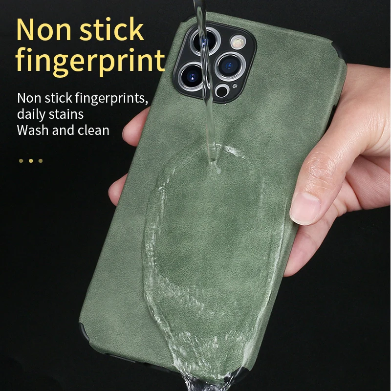 

Luxury Shockproof Camera Lens Protection Silicone Leather Suede Mobile Phone Case For iPhone 12 Pro Max Mini Back Cover Fundas