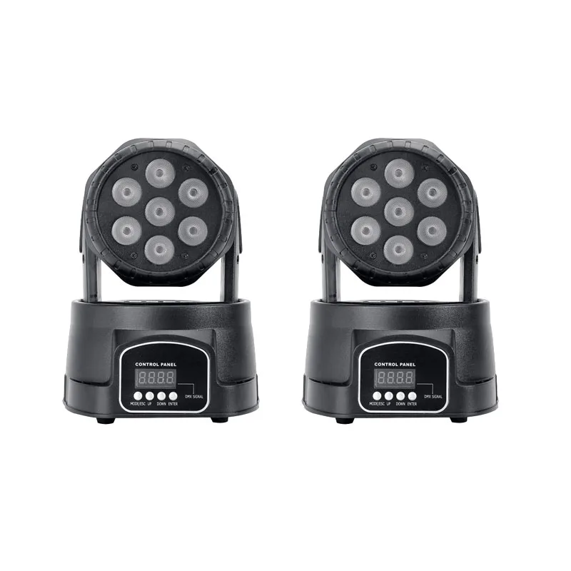 2 шт. светодиодный Wash 7x18 Вт RGBWA + UV/7x12 RGBW Поворотная лампа 6 В1 UV для дискотека диджей