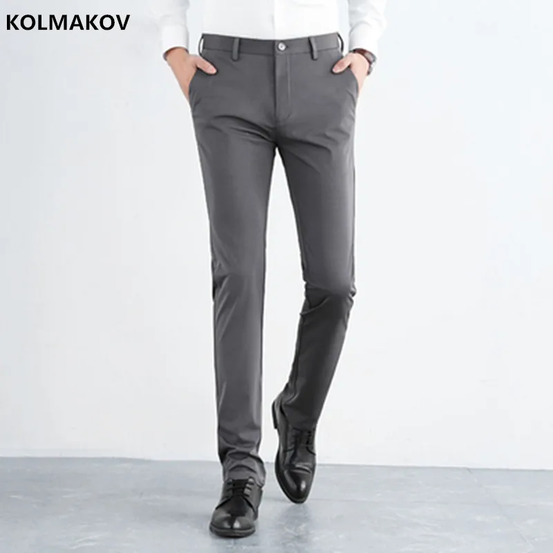 

Мужские длинные брюки, повседневные классические зауженные брюки, на лето, 2020