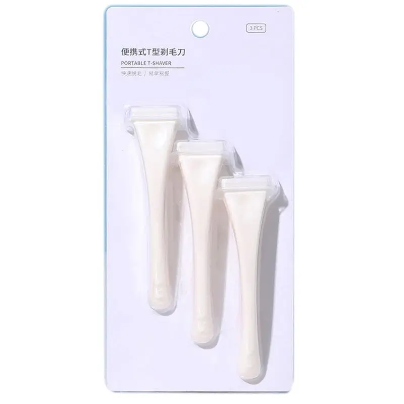 

3Pcs/Set Portable Women Bikini T-Type Razors Plastic Handle Arm Leg Armpit Body Hair Removal Eplitator Trimmer Shaver