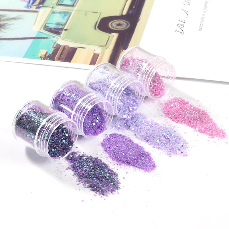 Голографический блестящий порошок Блестящий сахар фиолетовый розовый фруктовый