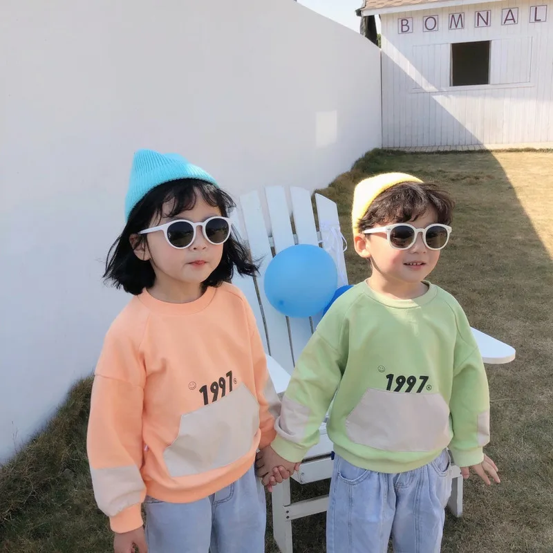 Корейская весна 2020 новинка детский Джокер повседневная флисовая толстовка с