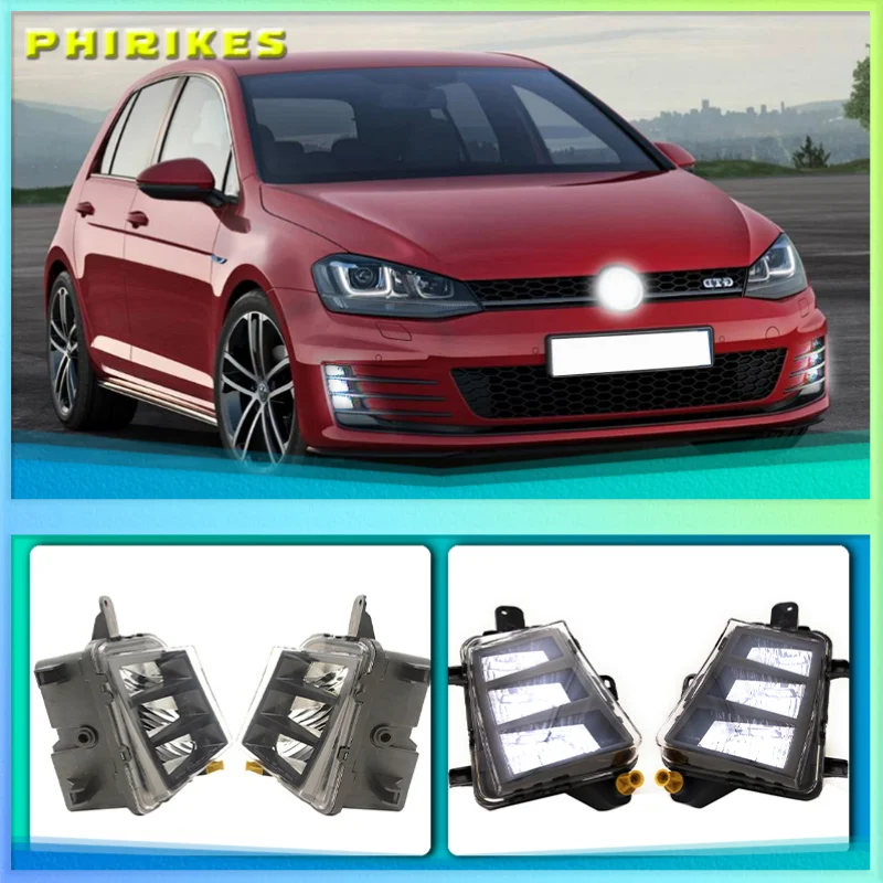 

LED Front Fog Light DRL Fog Lamp For Volkswagen VW Golf 7 A7 MK7 GTI GTD 2013 2014 2015 2016 2017