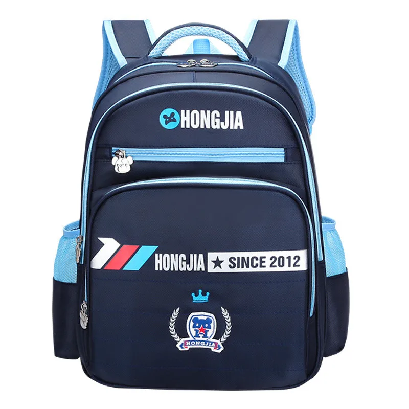 Детские школьные ранцы для мальчиков и девочек, нейлоновые Водонепроницаемые рюкзаки темно-синего цвета, портфель для начальной школы