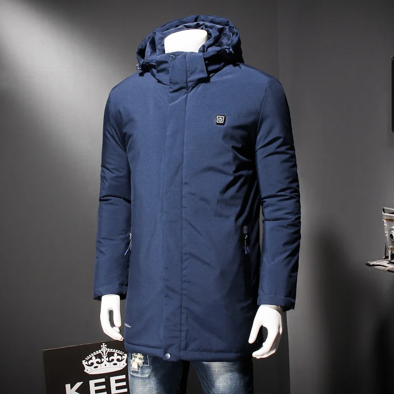 Мужская зимняя куртка размера плюс 8XL 7XL 6XL 5XL 4XL 3XL на молнии с электрическим