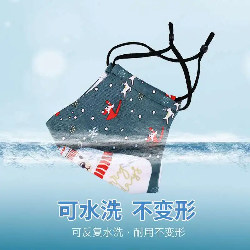 Рождественские печатные Подвески пылезащитные дышащие моющиеся и