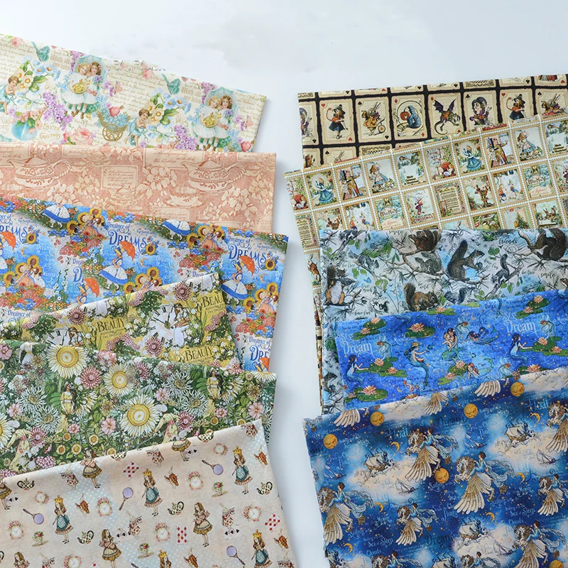 Cotton Fabric Cute Alice Pattern Digital Printing Cloth DIY Dolls Clothes Quilting Dresses By Meters Sewing Patchwork
Cotton Fabric Cute Alice Pattern Digital Printing Cloth DIY Dolls Clothes Quilting Dresses By Meters Sewing Patchwork