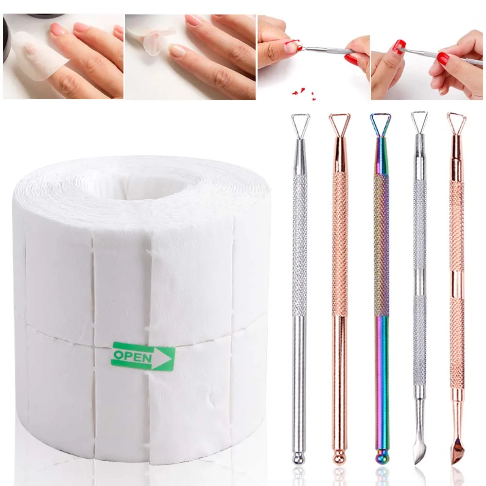 

300/500pcs Lint-Free Wipes For Manicure 1Pcs Nail Polish Remover Culticle Pusher Nail Wipes Cleaner Nails For Removing Gel Tools