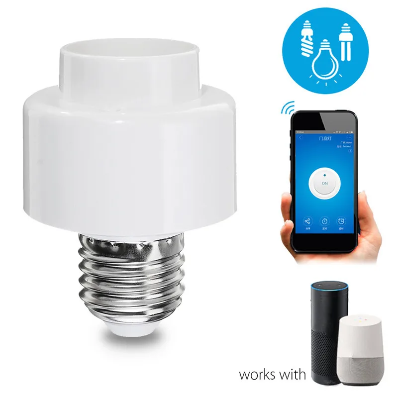 Светильник база E26 E27 Wifi лампа гнездо адаптера Конвертер ing держатель для Alexa Echo