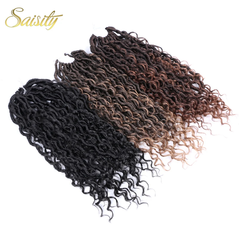 Saisity Goddess Crochet Hair Synthetic river faux locs Bouncy Braiding Bohemian Extension Havana styles |