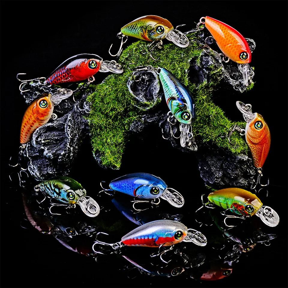 

New Wobblers Fishing Bait 47mm Luya Baits Plastic Esfishing Hard Peche Leurre 10-color Trough Jerkbait 4g Crankbait Micro Shad