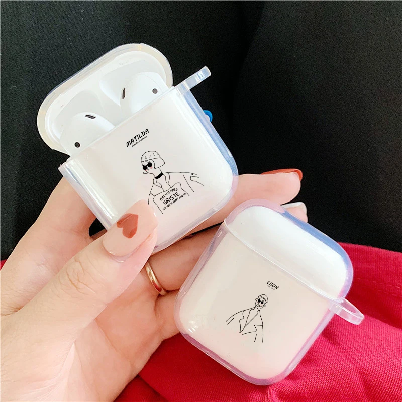 Милые Мультяшные чехлы для наушников Mathilda Leon Airpods 2 1 Мягкий защитный чехол