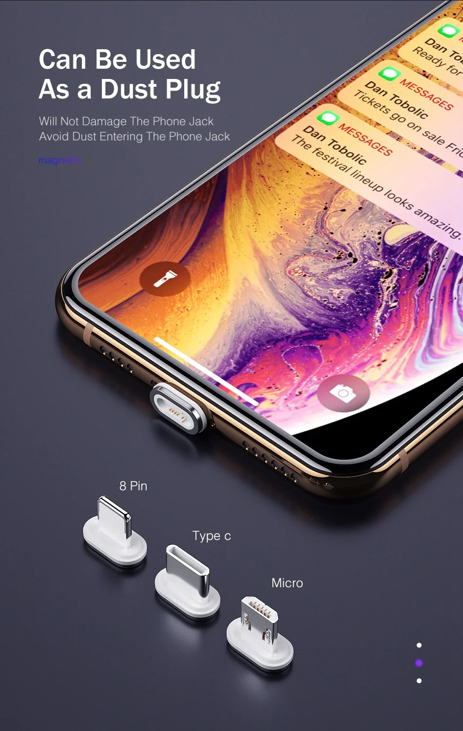 ROCK светодиодный кабель для быстрой зарядки для iPhone iPad, USB кабель для iPhone XS X 8, кабель для зарядки, кабель для передачи данных для мобильного телефона