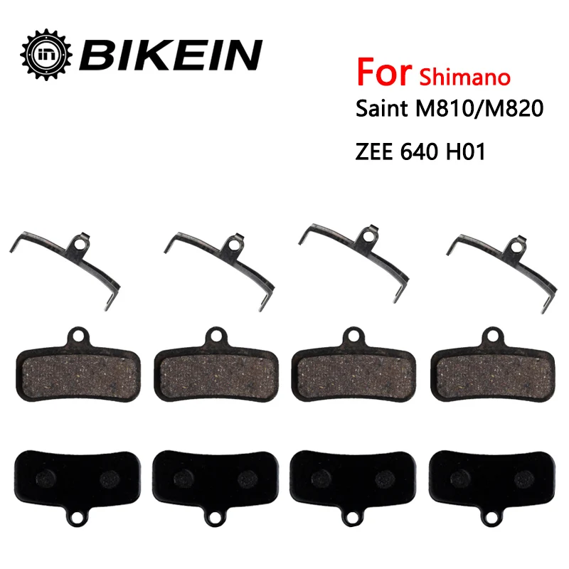 BIKEIN 4 пары полимерные полуметаллические колодки MTB велосипедные дисковые Тормозные колодки для Shimano Saint M810 M820 ZEE M640 H01 велосипедные тормозные колодки - Цвет: black-4 Pairs