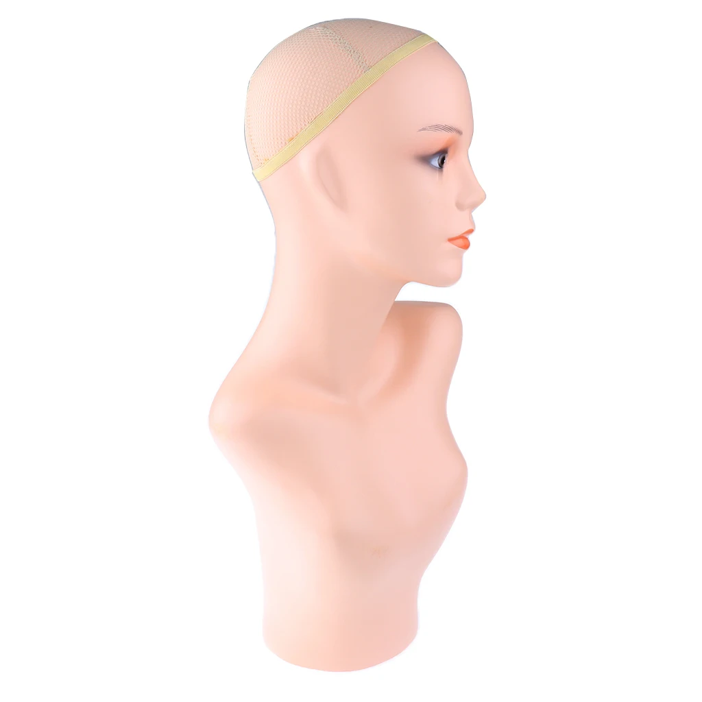 

Plastic Women New Stable Female Mannequin Head Bust Make-up Wigs Hat Display Stand Manikin