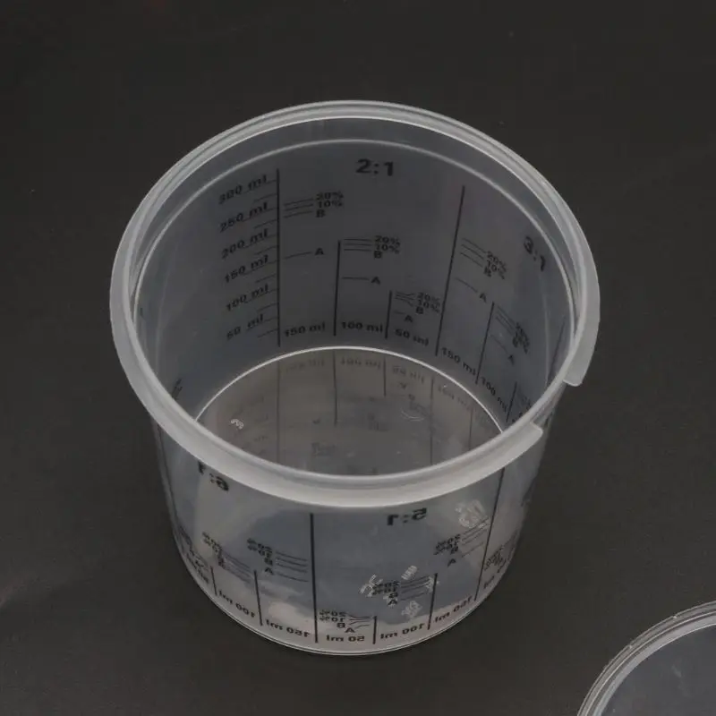 

5Pc 400ml Graduated Clear Paint Mixing Cup Calibrated Mixing Ratios Measuing Cup