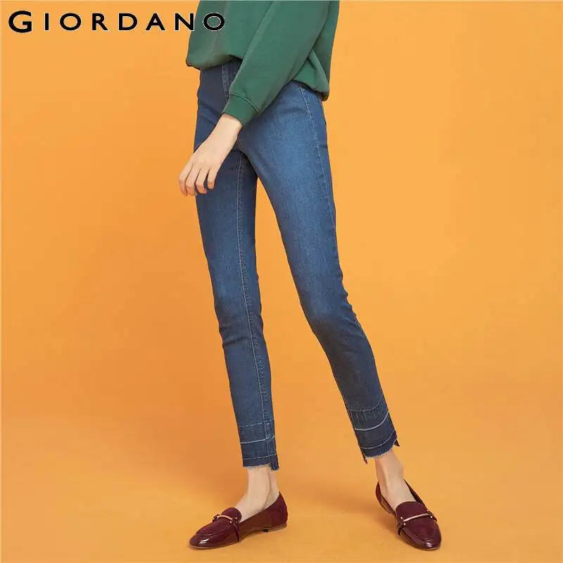 Giordano/женские джинсовые джинсы длиной до щиколотки с высокой талией, джинсы с пятью карманами, джинсы Сальса Feminina 05429331