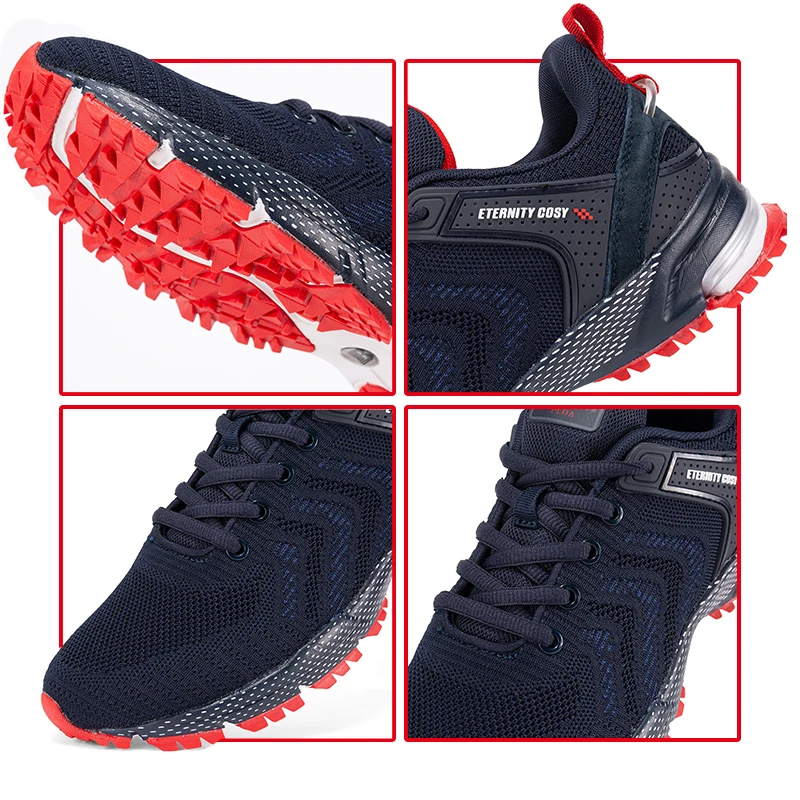 Baasploa Men Non-slip Shock Absorption Sneakers Breathable Outdoor Knit Training Sport Shoes Comfortable Casual Running Shoes