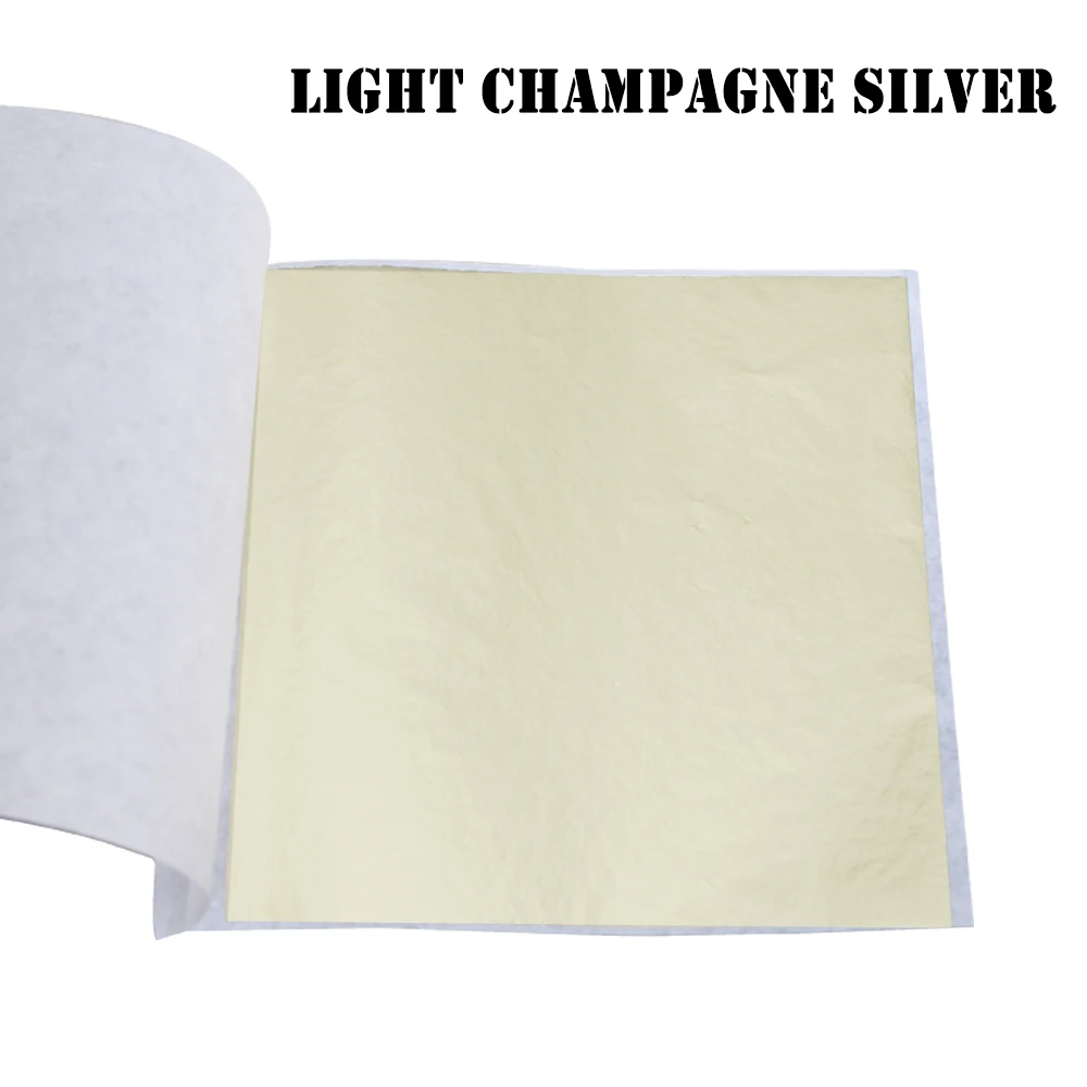 Light Champagne 10 шт., листы из искусственного золотого листа, бумага из фольги, позолота для художественных работ, статуя, украшение для ногтей, цветная бумага из золотого листа, фольга 8X8,5 см - Color: Light Champagne