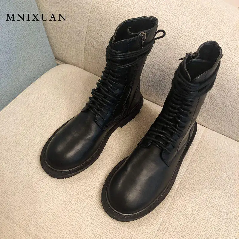 MNIXUAN/женские мотоциклетные ботинки Новинка 2019 года сезон осень Ботинки martin на
