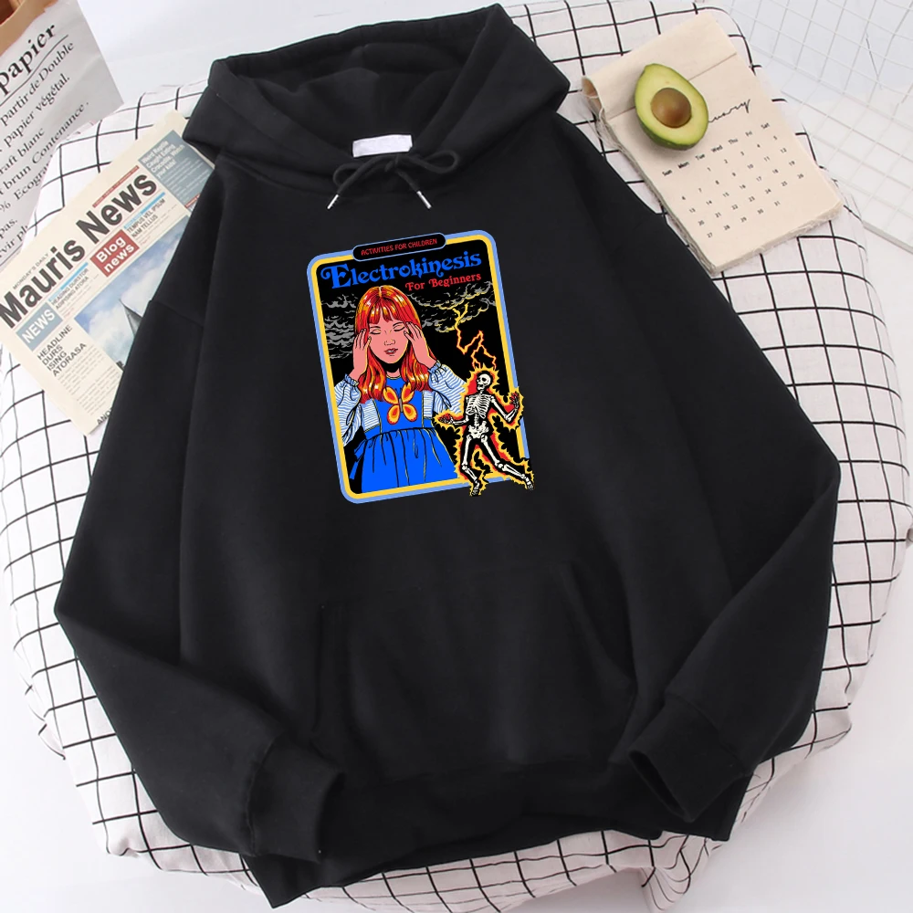 

ELECTROKINESIS FOR BEGINNERS Horror Manga Unisex Sweatshirt Harajuku Warm Hooded Fashion Fit Hoodies Casual Oversize Clothing