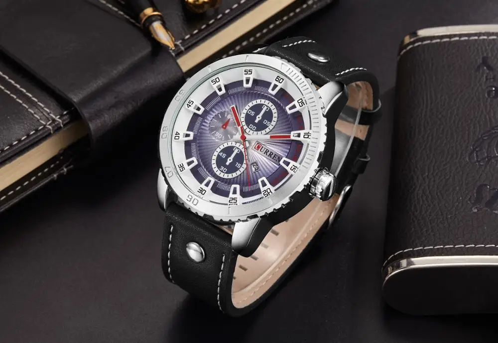 

CURREN Man Watch 2019 Sport Watch Zegarki Meskie Luxury Business Design Wristwatch Genuine Leather Strap Quartz Watch Waterproof