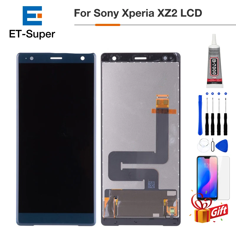 5,7 дюймовый ЖК-дисплей для sony Xperia XZ2 дигитайзер сборка H8216 H8266 H8276 H8296 сенсорный экран Запасные части для sony XZ2 lcd с бесплатной рамкой Клей закаленное стекло Инструменты для ремонта