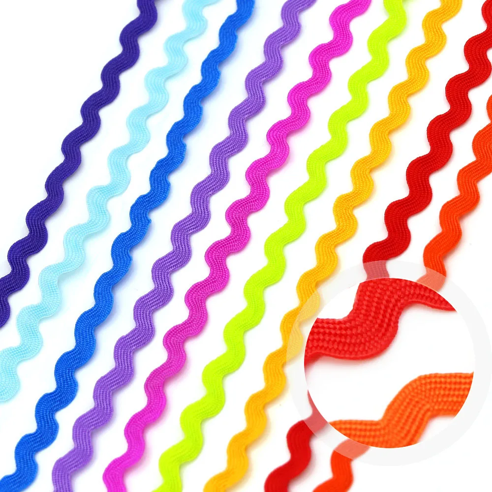 15 ярдов 8 мм многоцветная лента Ric Rac Zig Zag кружевная обрезная для одежды поделки