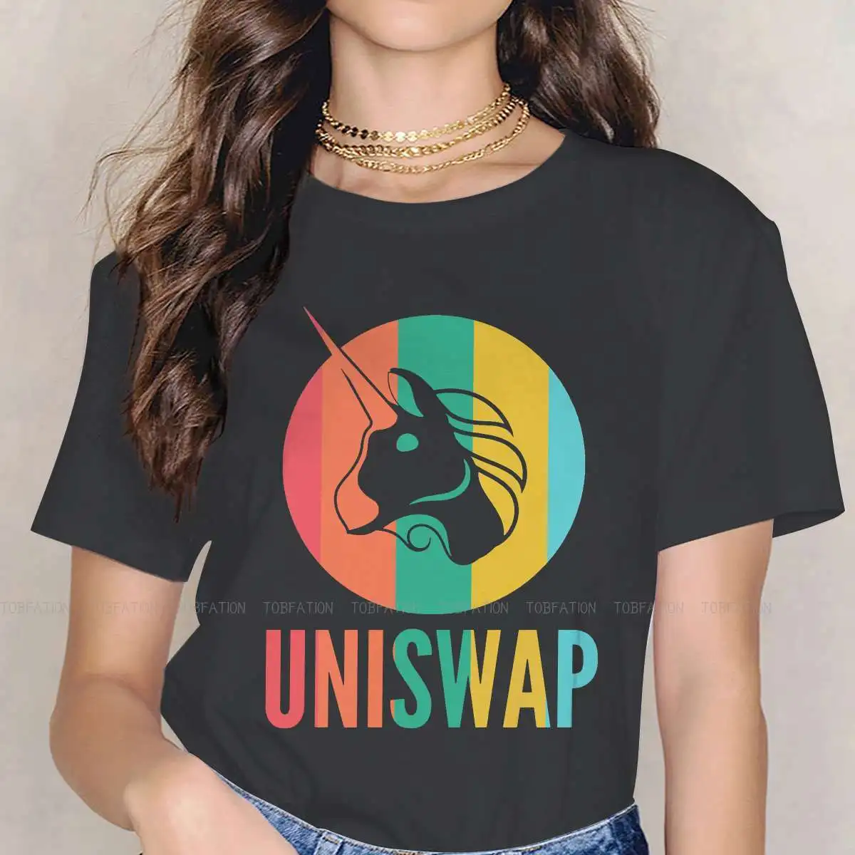 

Uniswap Cryptocurrency Miners Girls T Shirt UNI Crypto Pastel Colors Female Tops Harajuku Kawaii Tees Ladies 4XL Cotton Tshirt