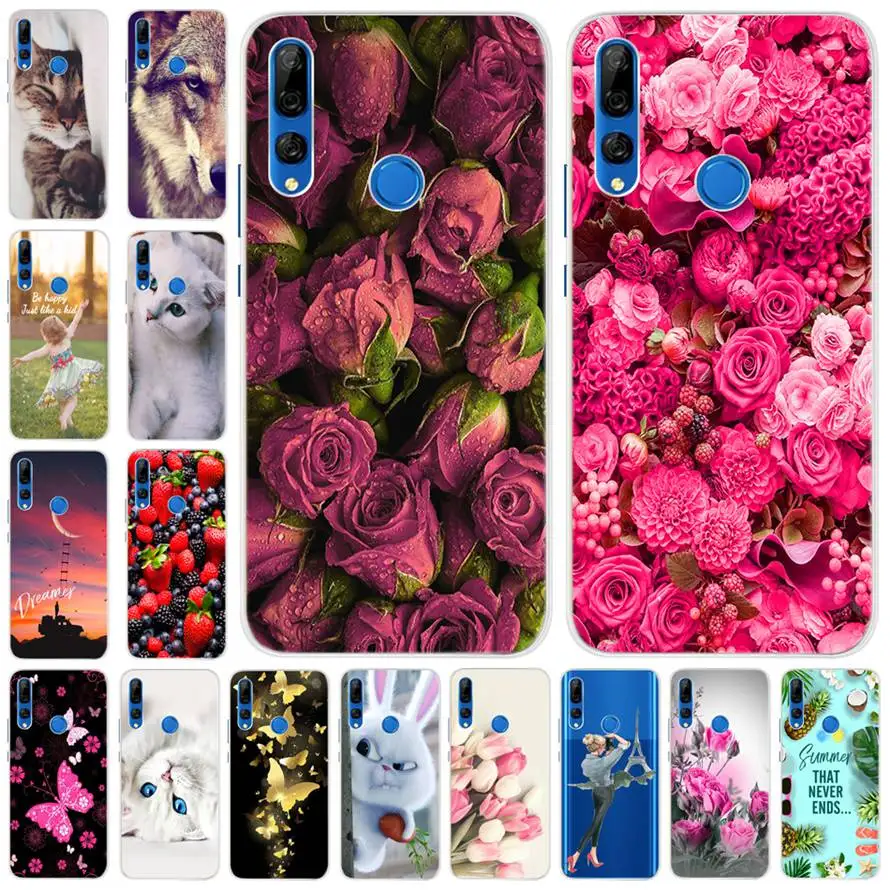 Для Fundas huawei P Smart Z чехол силиконовый 3D мягкий, симпатичный, из ТПУ с мультяшными цветами Прозрачный чехол для телефона для huawei P Smart Z STK-LX1