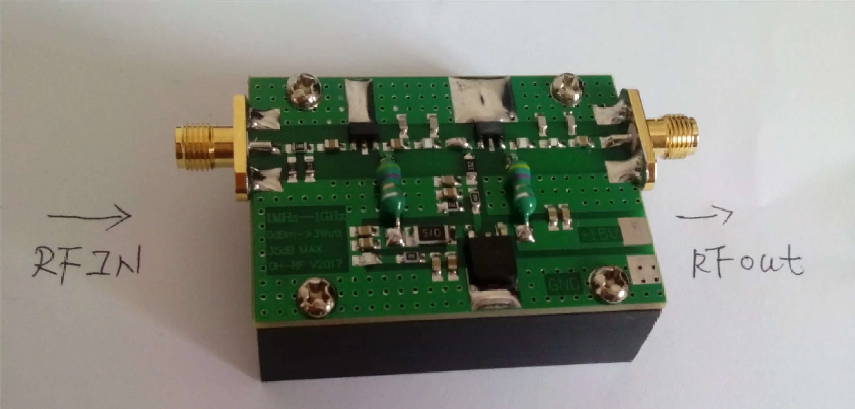 

1MHz-1000MHZ 3W 35dB Gain HF VHF UHF FM Transmitter RF Power Amplifier for RC Models