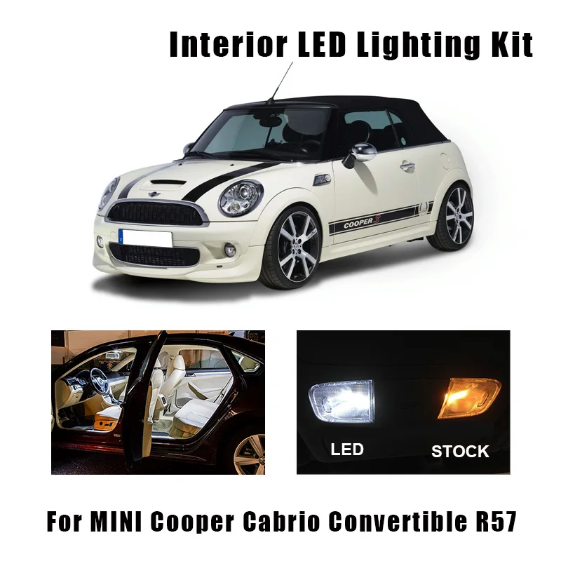

12pcs White Canbus Error Free LED Interior Map Dome Light Lamp Package Kit For 2009-2018 MINI Cooper Cabrio Convertible R57