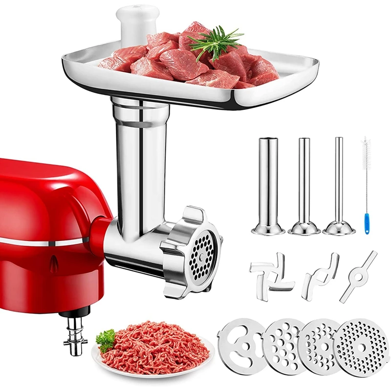 

Metal Food Grinder Attachment for PHISINIC & KitchenAid Stand Mixer,Meat Grinder Accessories, Sausage Stuffer Attachment Retail