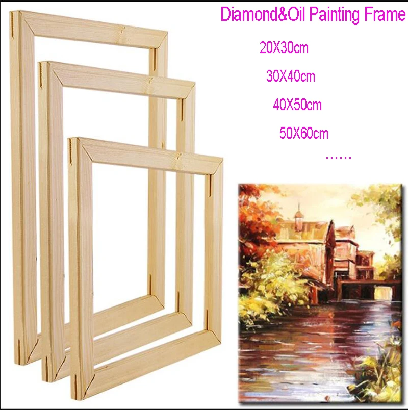 Wooden Frames For Diamond Oil Painting Picture Wall Nature Wood  Canvas   Factory Price  Art Decor Diy Mural  Decorative