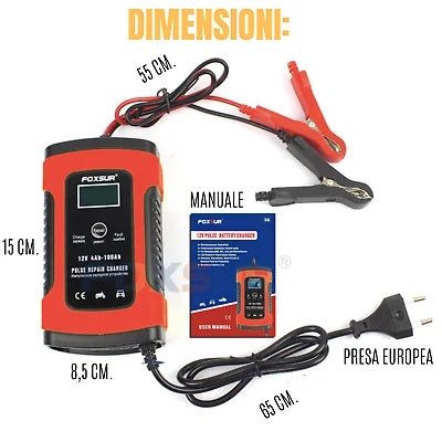 CARICABATTERIA MANTENITORE DI CARICA BATTERIA AUTO MOTO CAVI 12 5A ЖК дисплей|Бейсболки| |