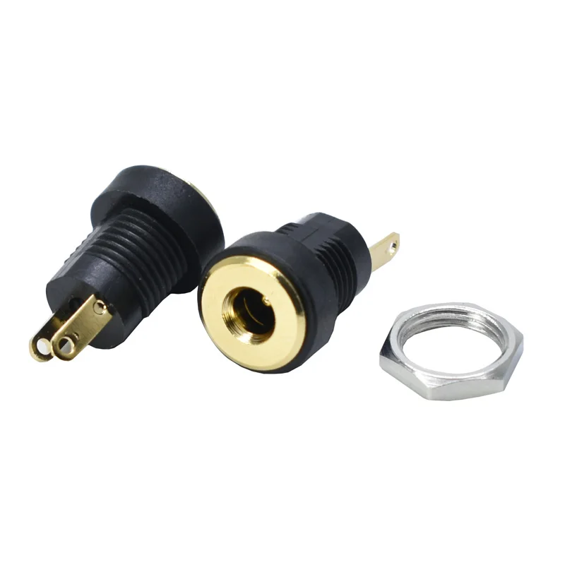 5Pcs DC022B Gold plated DC Power Supply Jack Socket Female Connector 5.5x2.1mm Plug Adapter Panel Mount 2 Terminal Types | Обустройство