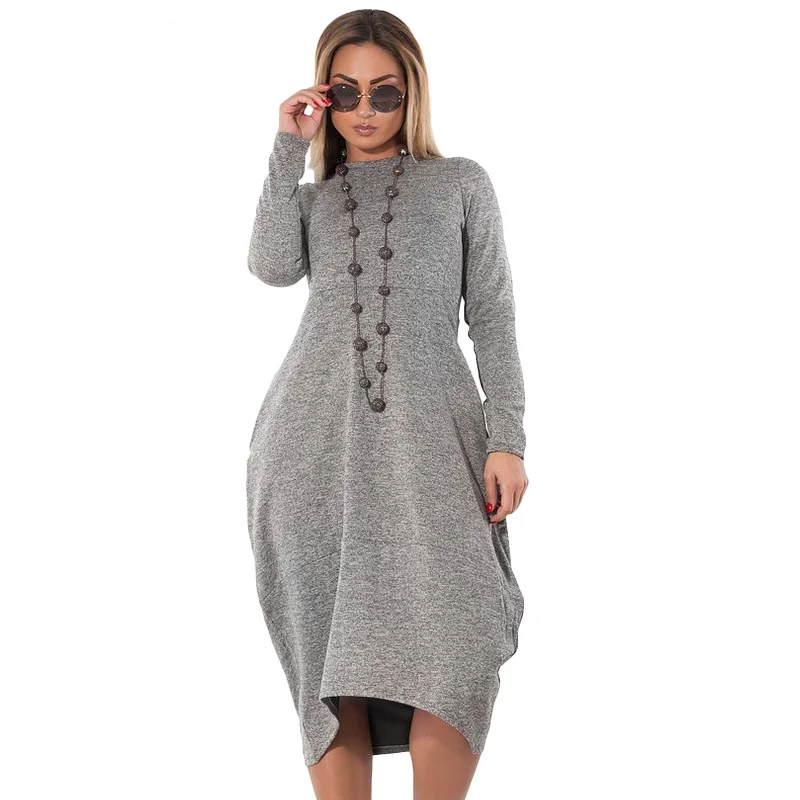 5XL 6XL Loose Casual women Dress big sizes new 2019 Autumn Winter Plus Size long dress Irregular Long Sleeve dresses vestidos |