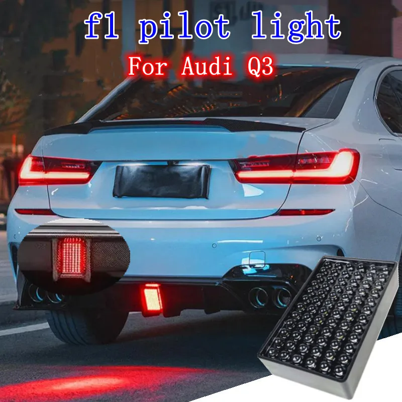 

Brake Light LED Fog Lamp Rectangle Car rear Brake Light Tail Stop led Flash Decorative signal Bulb Universal 6000k For Audi Q3