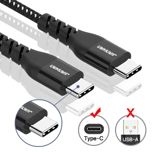 Черный USB 2,0 QC3.0 60W C to C кабель для передачи данных типа C с двумя головками type c PD кабель для быстрой зарядки - Цвет: Черный