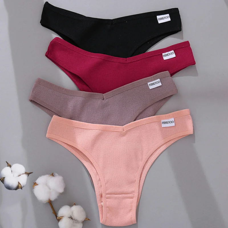 

3PCS/Set Cotton Panties Briefs Women Underpants Sexy Panties Thong Women's Pantys Underwear Solid Color Intimate Lingerie 2021